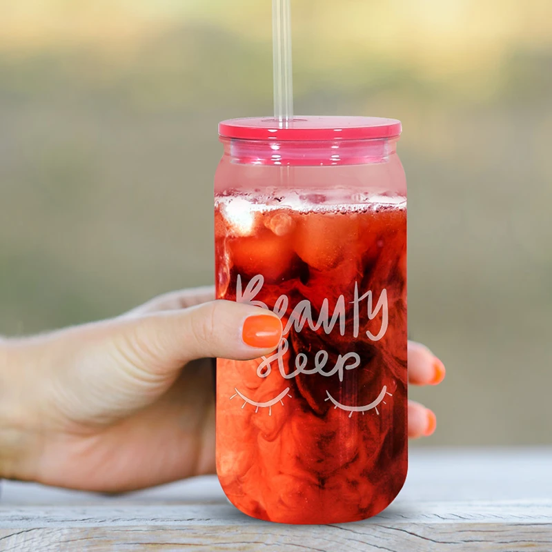 Многоразовая прозрачная акриловая пластиковая банка для пива, 16 унций