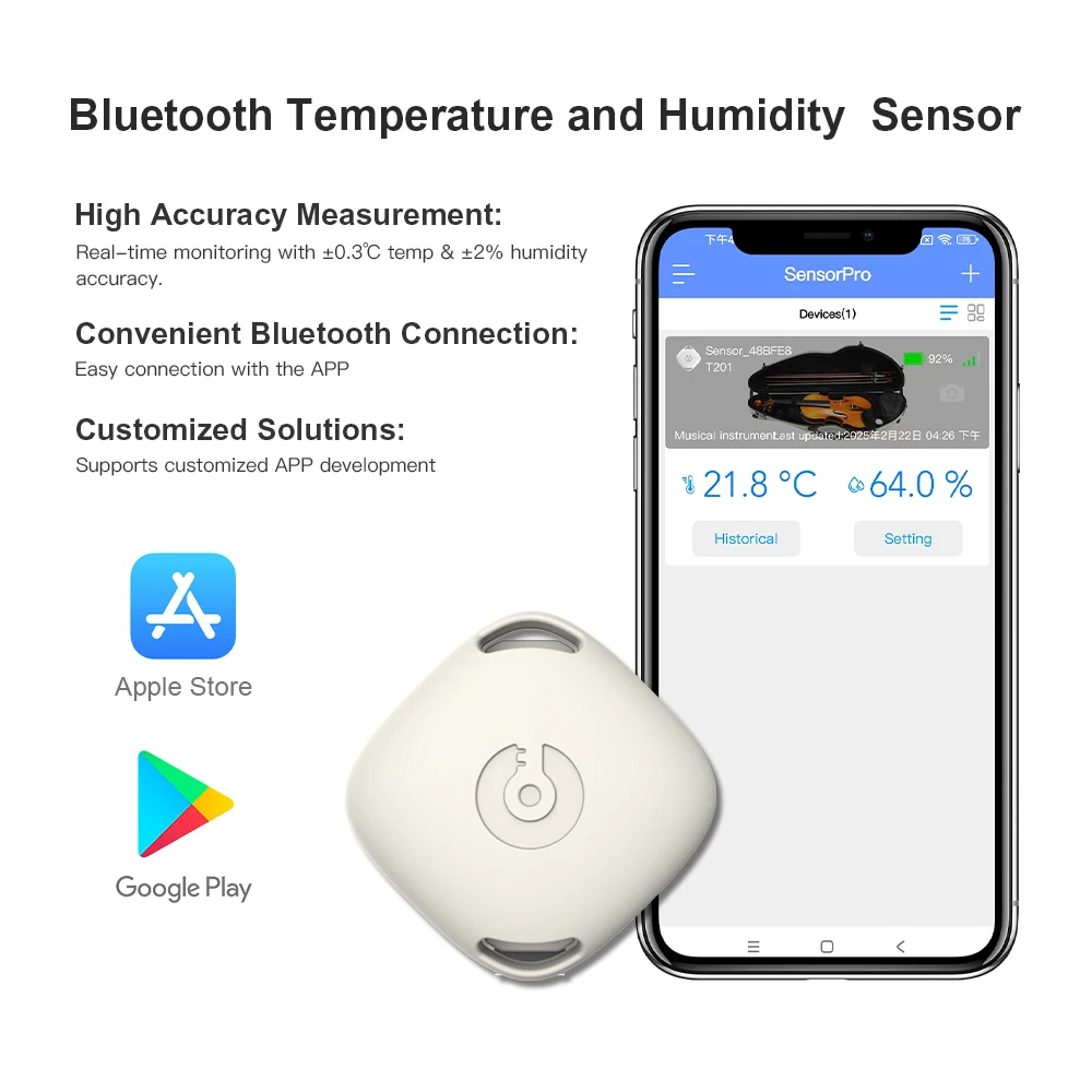SigmaWit New Design Iot Reptile Temperature Sensor Blue Tooth Pet Thermometer Chicken Coop Thermometer