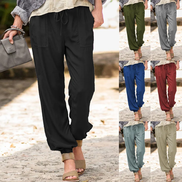 Women Clothes Manufacturer Ladies Long Loose Linen Wide Leg Pants Women  Trousers  China Women Trousers and Women Pants price  MadeinChinacom