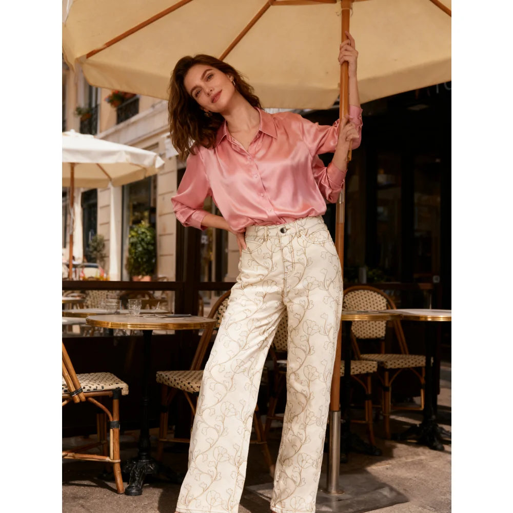 Custom High Quality Women's American Style Vintage Wide Leg Jeans