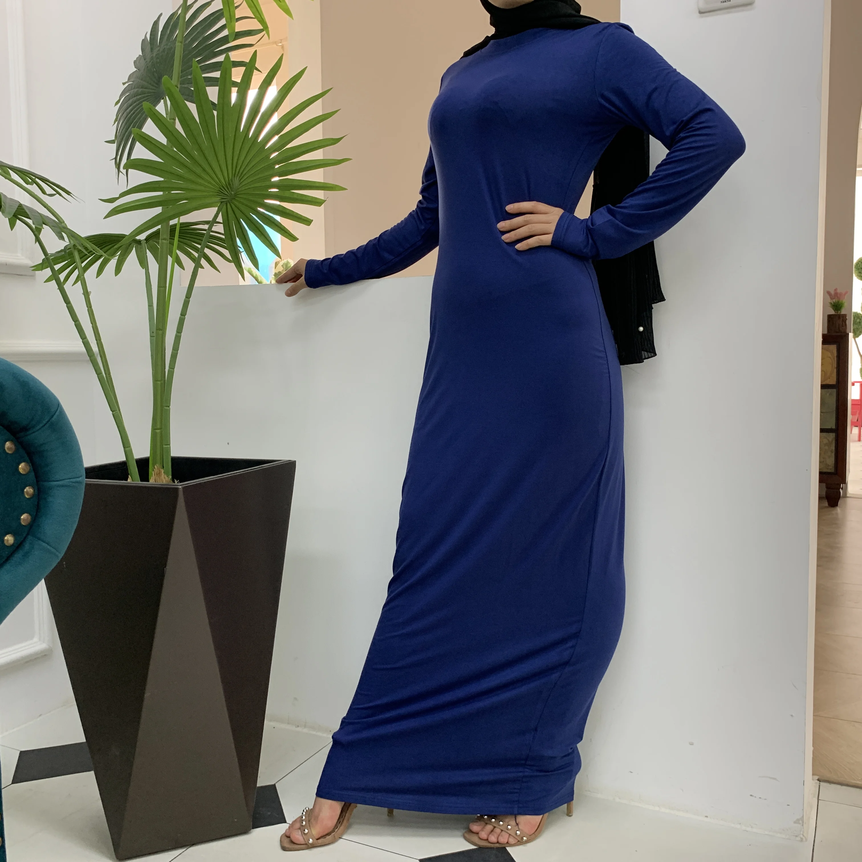 9099# Daily Long Sleeve Bodycon Cotton Dress for Muslim Women 9099# Daily Long Sleeve Bodycon Cotton Dress for Muslim Women