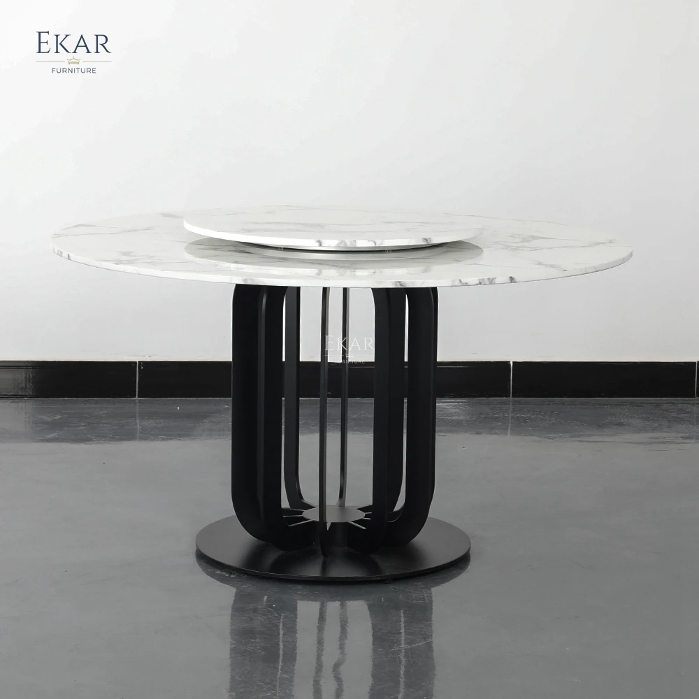 product luxurious marble top metal leg dining table modern style dining room furniture-67