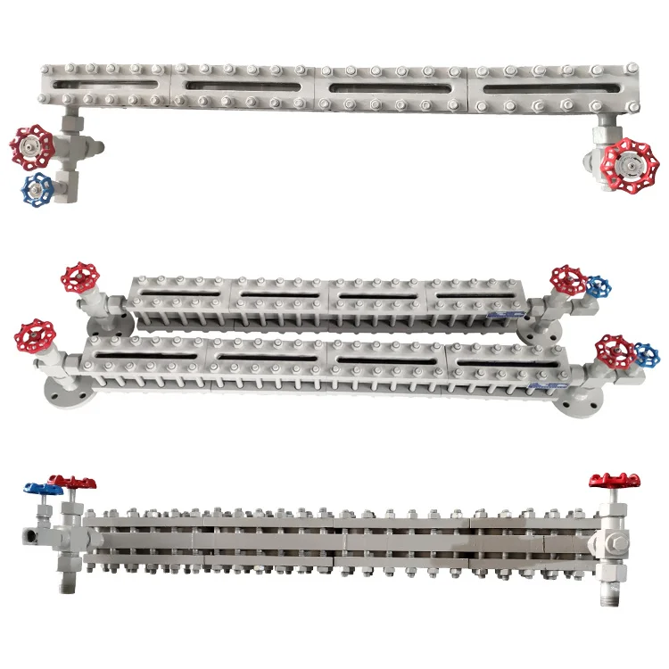 Glass Plate Level Gauge with Cast Body and Cock Valve Reflex/ Transparent Boiler Sight Glass Water Level Indicator for tank