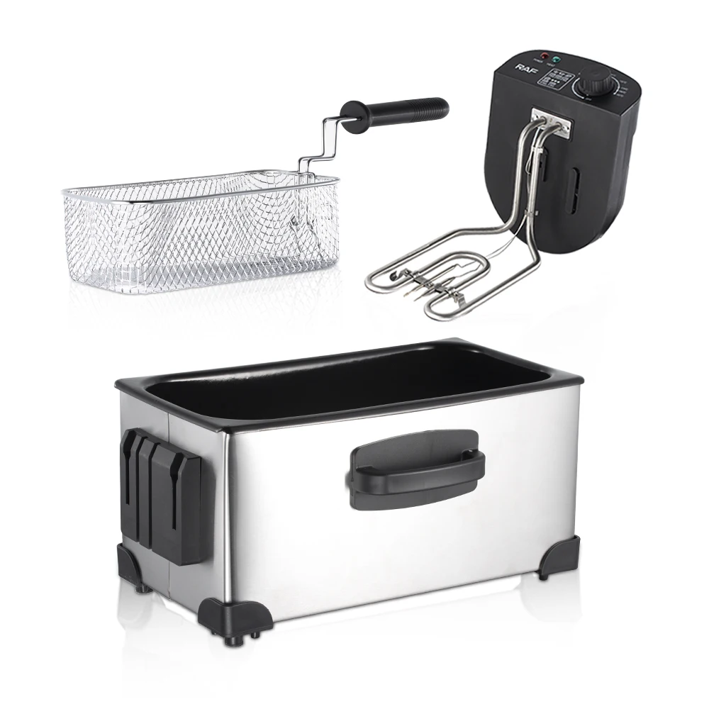 RAF R.5299 Electric Deep Fryer - 2000W Stainless Steel, Non-Stick