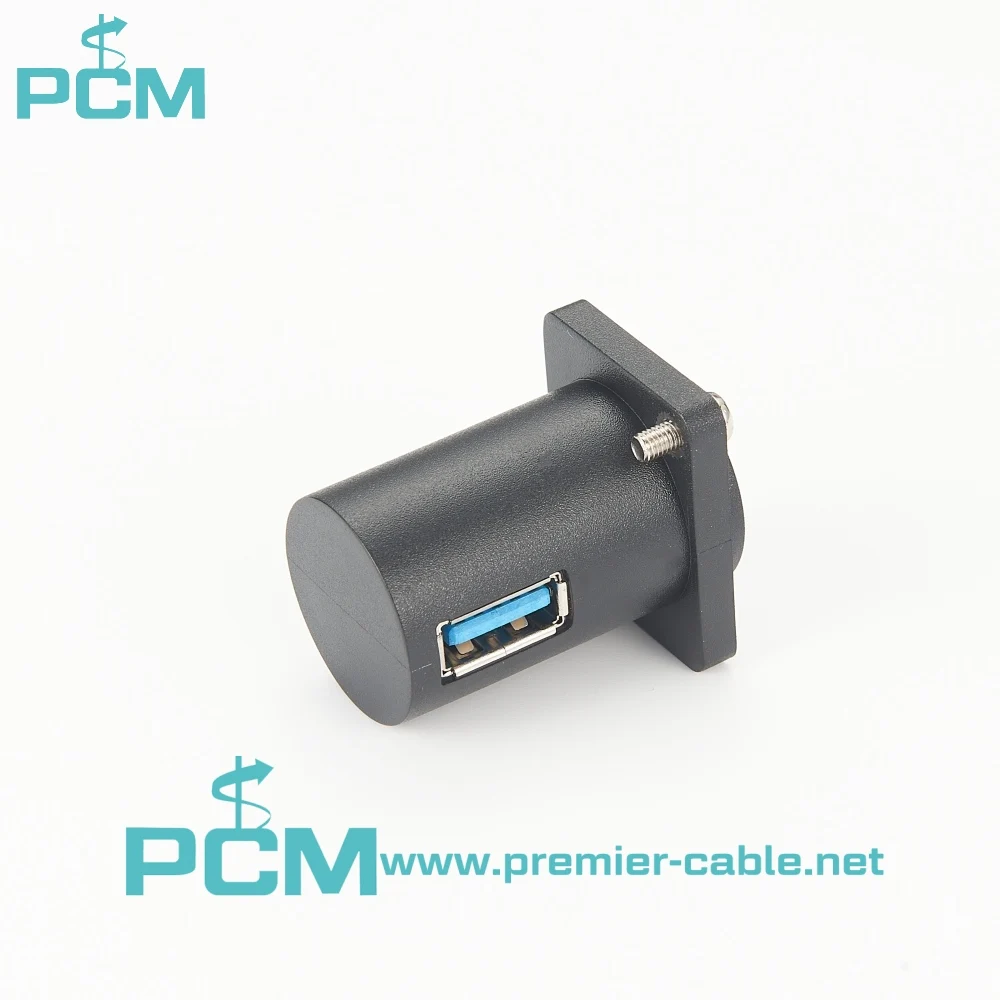 USB 3.0 Panel-Mount Connector D-Type Right Angle Coupler details