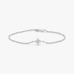 Custom Silver 925 14k Gold Plated Yellow Dainty Diamond Clover Bracelet With Full Cut Natural Stones