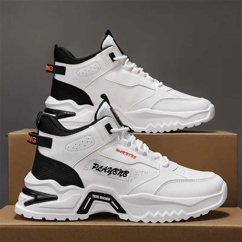 Men's fashion shoes autumn winter 2024 new thick sole running shoes