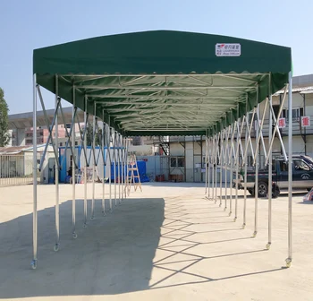 Mobile sliding rain shed outdoor stall activity telescopic tent large stall car parking sunshade