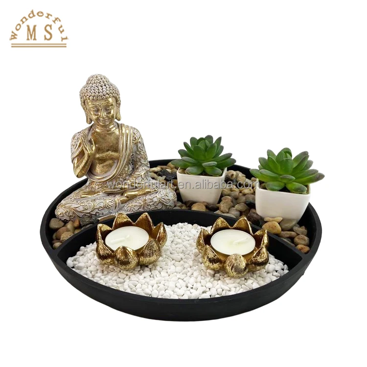 customer Resin Zen Garden Luky Buda Succulent Flower Pot Planter Buddha Head Figurines sculpture souvenir gifts home decoration