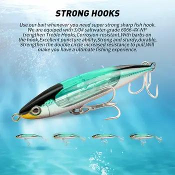 Cheery High Quality Floating Large Pencil Bait Deep Sea Boat Fishing Trolling Tuna Big Game Flash Blade Bionic Tuna Fishing Lure – Pencil – view 4