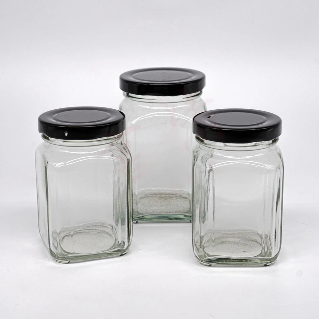 Good Quality Made in Taiwan Multi Purpose Food Grade Sealed Four-Cornered Glass Jar