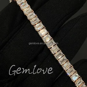 Custom GIA Certified Lab Diamond Tennis Bracelet 9K-18K Solid Gold Four Prong Setting 1-3mm Dainty Women's Jewelry