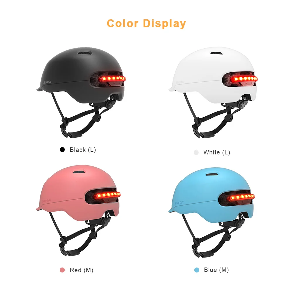 New Image Smart 4U Helmet Waterproof Scooter Helmet With LED Warning Light for M365 Max G30 Electric Scooter Bike Cycling Helmet
