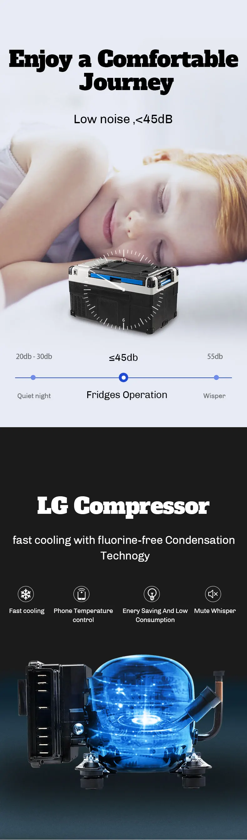 Small Solar Fridges Portable 12v 24v Battery Powered Car Refrigerator