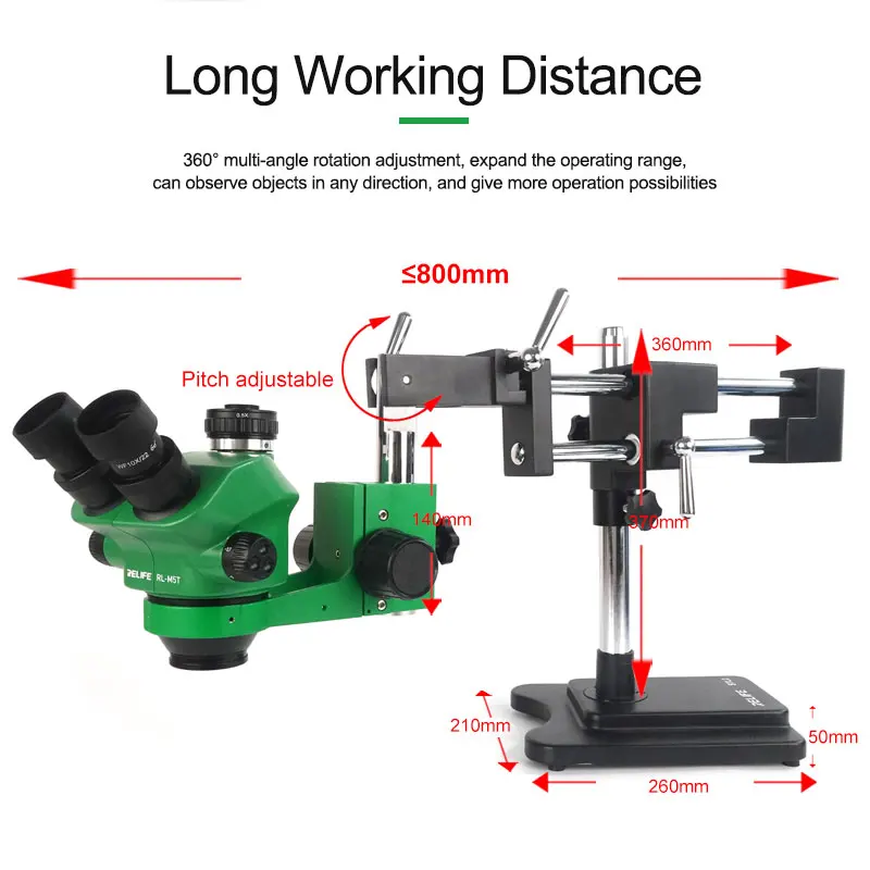 High Quality RELIFE RL-M3-STL2 7X-45X Stereo Binocular Microscope for Mobile Phone Repair
