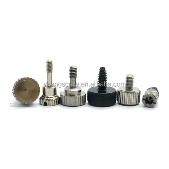 4 Viti A Testa Zigrinata 10-32 X 1/4, In Acciaio Inox 18-8, Manopola Rotonda Nera, Made USA