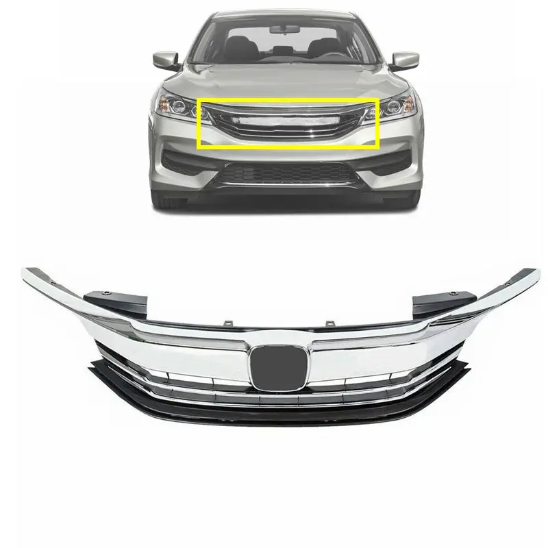 OEM auto parts car front body face kit chrome bumper upper lower grille for Honda ACCORD 2016 2017