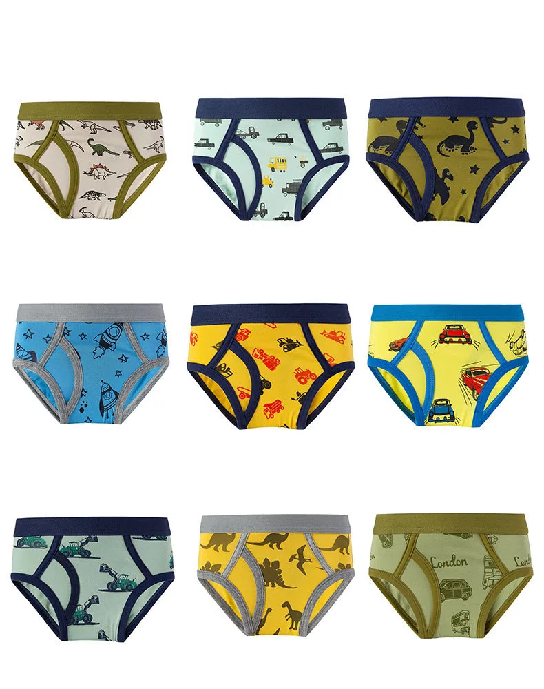 New Cartoon Pattern Kids Boy Panties Super Soft Breathable Fabric Custom Toddler Boy Boxer Brief Model Children Shorts Underwear