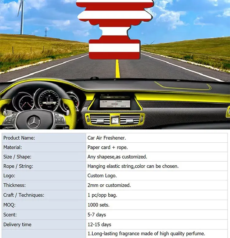 Custom Air Freshener Paper Air Freshener Custom Tree Shape Midnight Ice