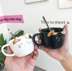 Madou Fashion Ins Creative Nordic Ceramic Mugs With Sauser Cat Ceramic Mug