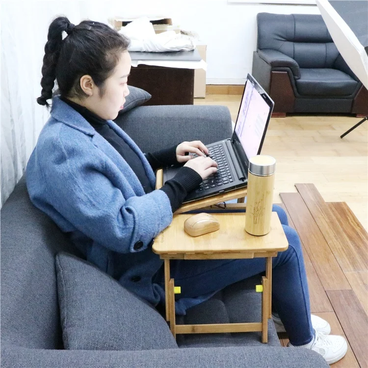
 China hot sale bamboo laptop table foldable lap desk laptop cooling table  folding computer stand  