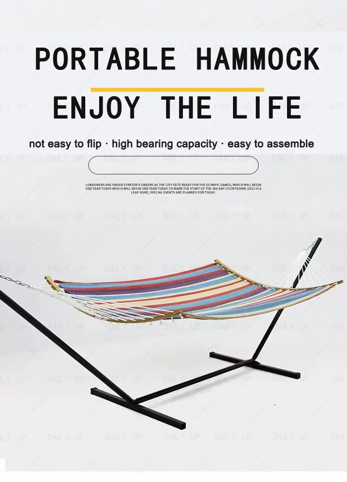 Portable Single Person Hammock With Wear-Resistant Fabric Breathable Comfortable Hammock For Outdoor Park Camping Hiking Leisure