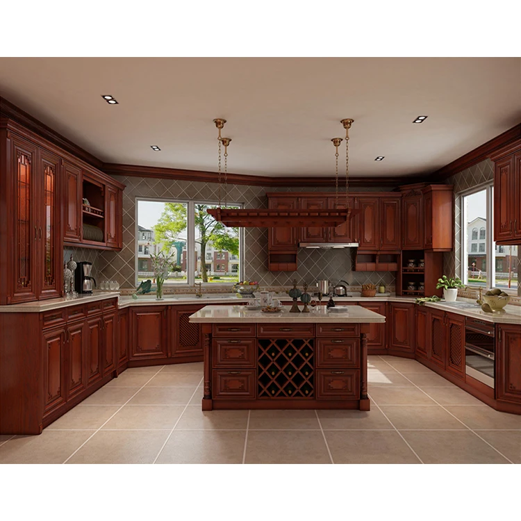 【吉かず】美品 カスタムキッチンキャビネット Classic Rosewood Kitchen Cabinet - Customized Solid Wood Oak