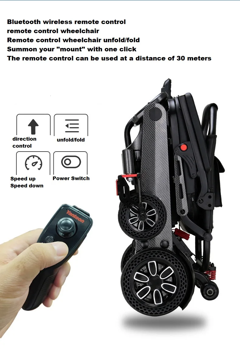 Most Popular Travel Product Lightweight Foldable Electric Wheel Chair for Handicapped/Elderly Lithium battery-BZ- XWED02 supplier