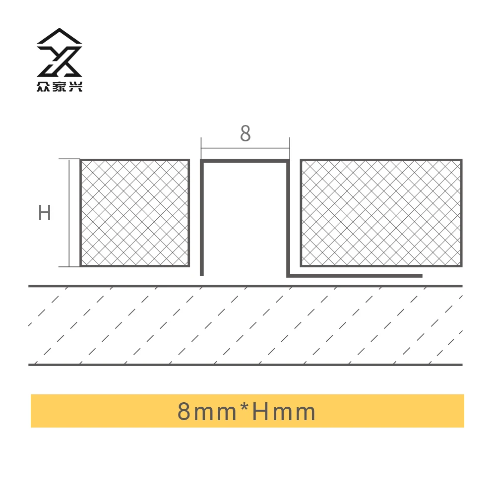 product foshan 201 304 grade square shape floor ceramic stainless steel edge tile trim-61