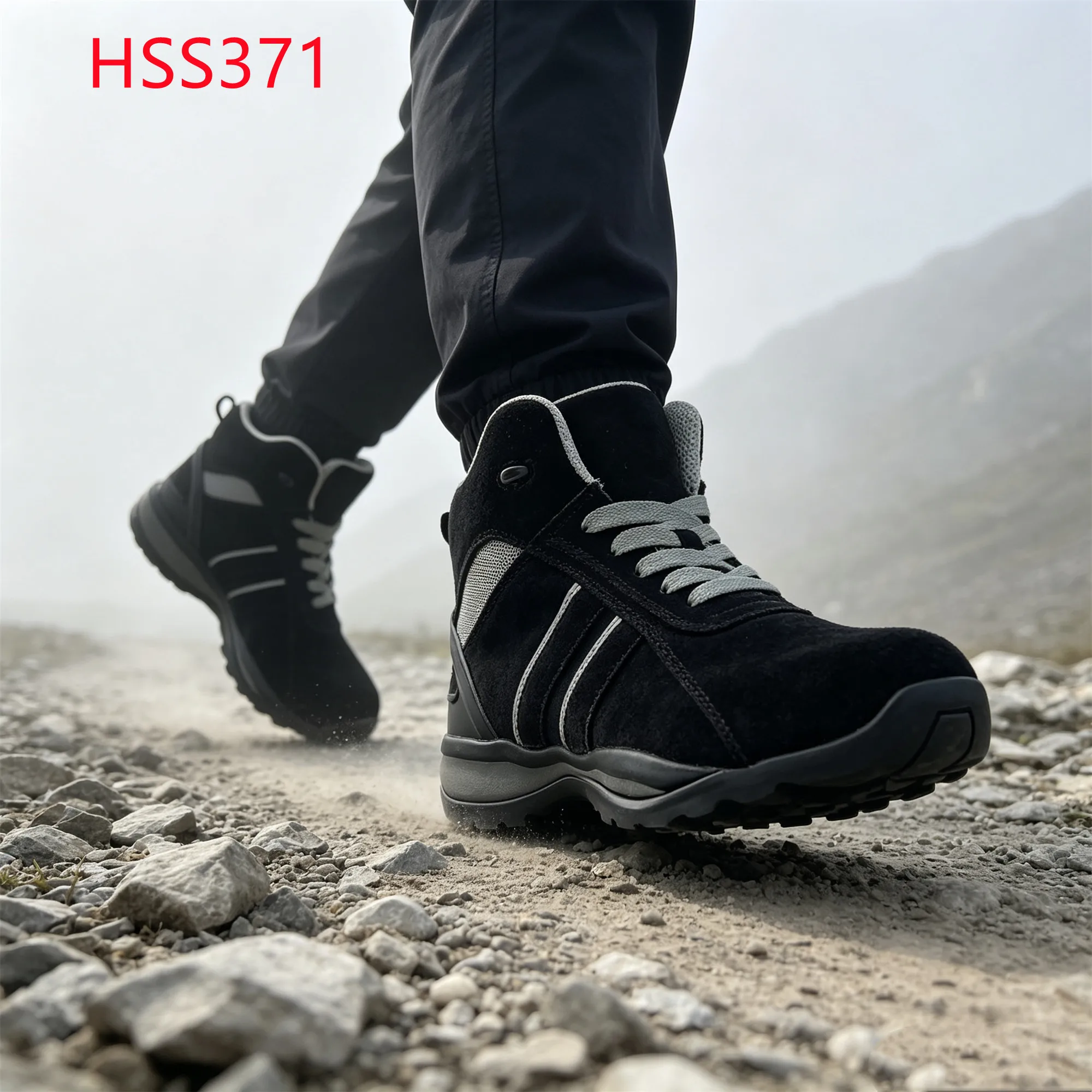 LXG,Mountain Crags Anti-shock EVA+rubber Sole Hua Singh Hiking Shoes Protective Heel Design 5 Inch Sport Safety Shoes HSS371