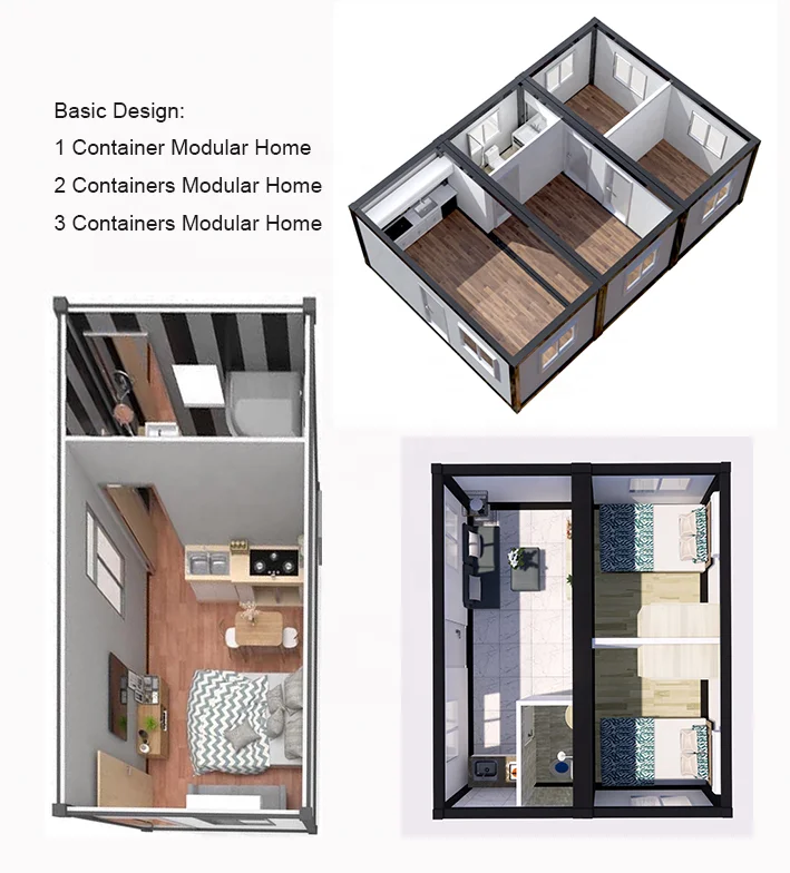 Wholesale Flat Pack Container House 20ft Prefabricated Tiny Cabin ...