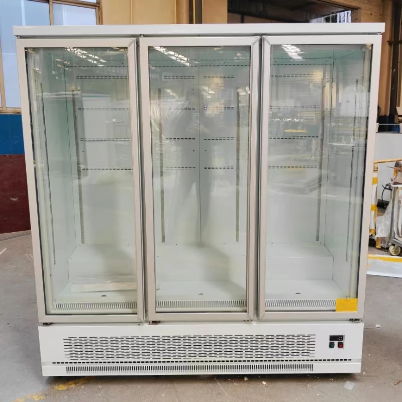 Freezer with Air-Cooled Display Drinks Fridge Compressor Glass Door for Supermarket Fridge Use for Ice Cream