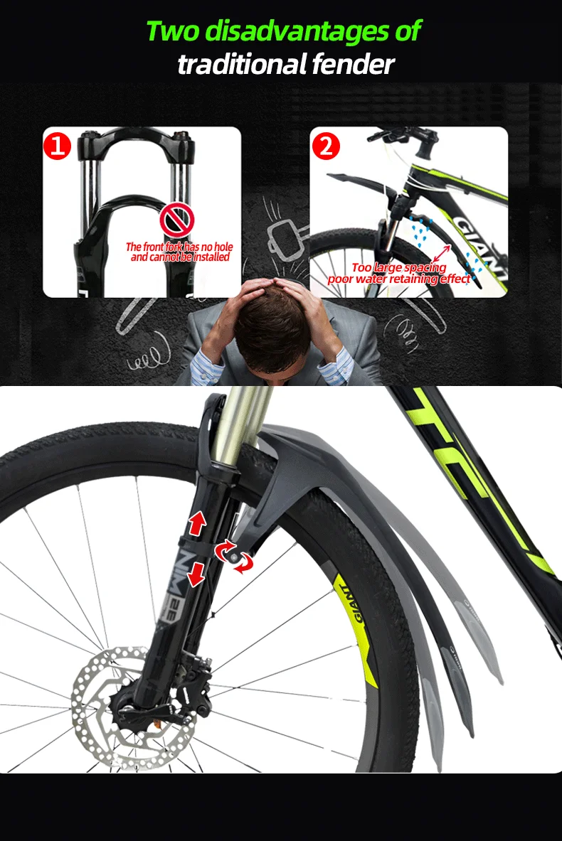 Rbrl Patented Full Suspension Bike Fender Mountain Bicycle Mudguard ...