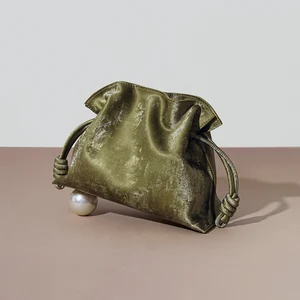 Custom Designer Luxury Good Luck Lady Messenger Hand Bags Fashion Satin Cowhide Genuine Leather Women Crossbody Shoulder Bag