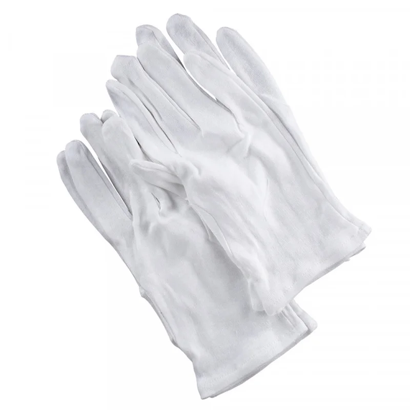 Wholesale Durable White Cotton Gloves Uniform Ceremony Military Gloves Seamless Cotton Gloves White