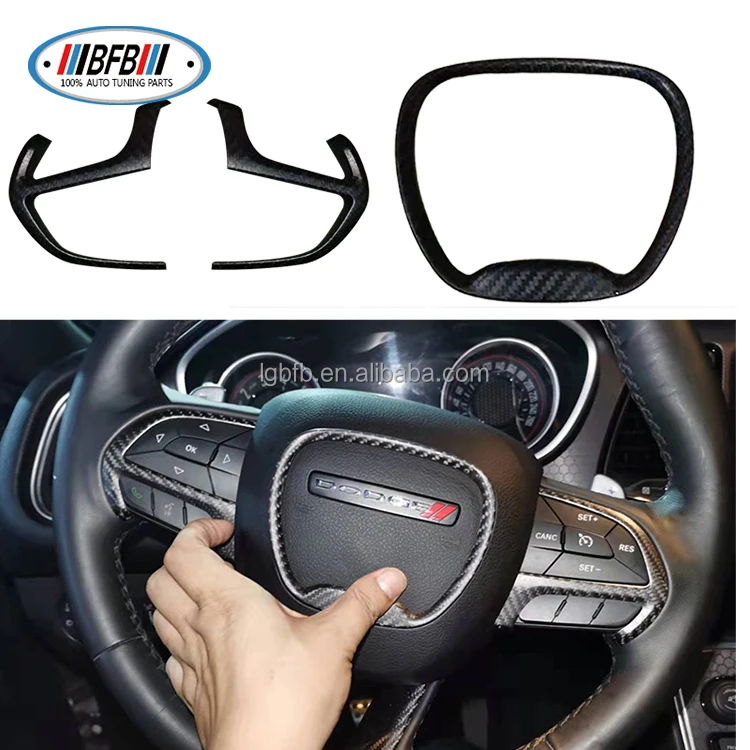 Real Dry Carbon Fiber Steering Wheel Cover Trim For Dodge Challenger Charger  Durango For Jeep Grand Cherokee Srt8 - Buy Carbon Fiber Steering Wheel  Cover Trim,For Dodge Challenger Charger Durango,For Jeep Grand