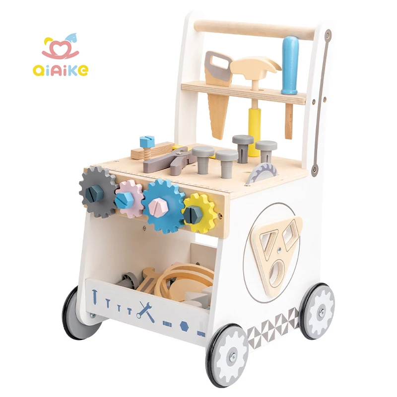 Premium Wooden Danish Noble Nut Tool Cart Educational Montessori Building Toy for Kids Interactive Nuts for Play