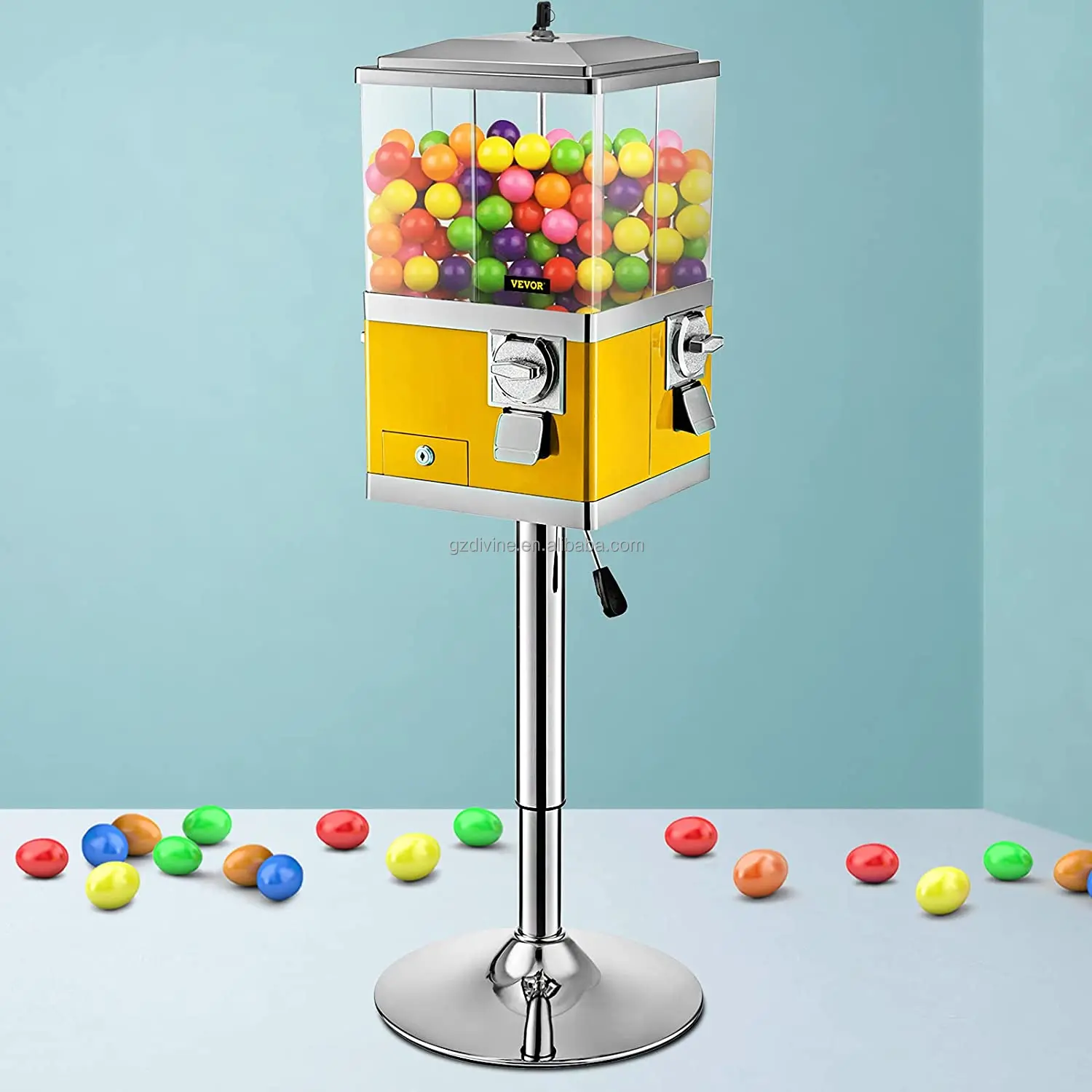 Coin Operated Machine Bubblegum Classic Gumball Candy Vending Machine With Stand Toys Gashapon