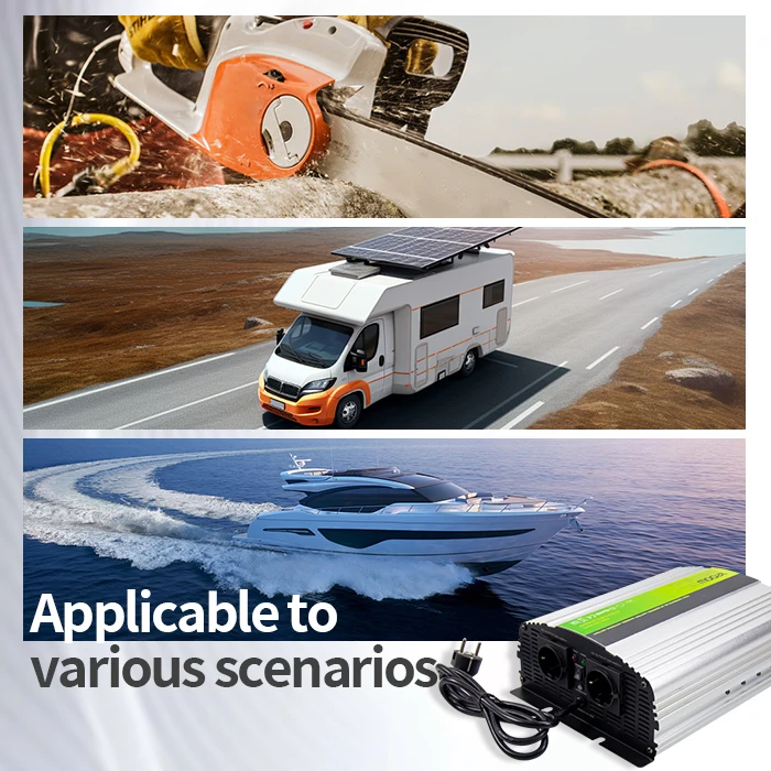 Off Grid Solar Power Inverter UPS 1200W 12V 24V DC 110V 220V AC Pure Sine Wave Inverter with  Battery Charger