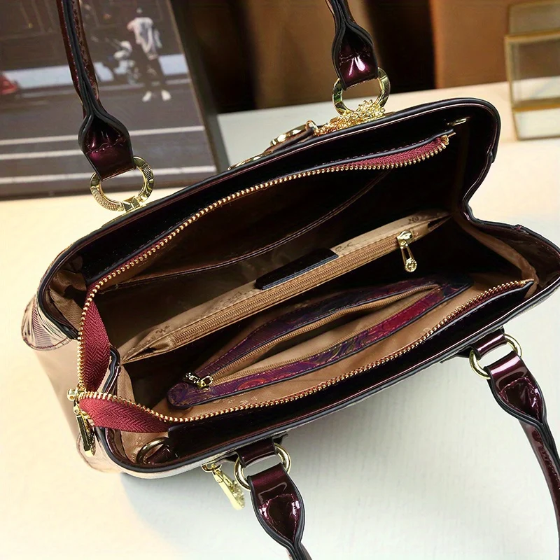 Luxury Vintage Chinese Style PU Leather Handbag
