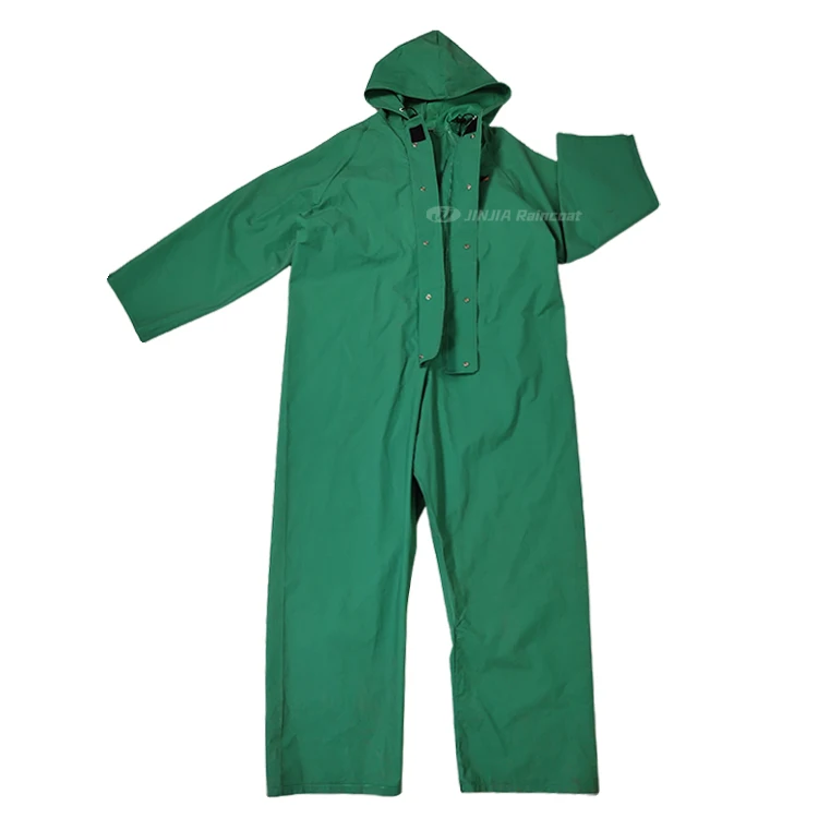 Adult Raincoat Jumpsuit Overalls Mens Women Coat Hooded Long Rainsuit  Waterproof Full Rain Coat
