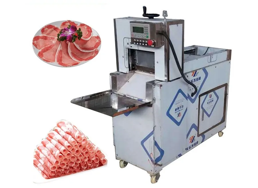 Automatic Meat Processing Machine Frozen Meat Slicer Machine for Bacon Ham Beef Fork