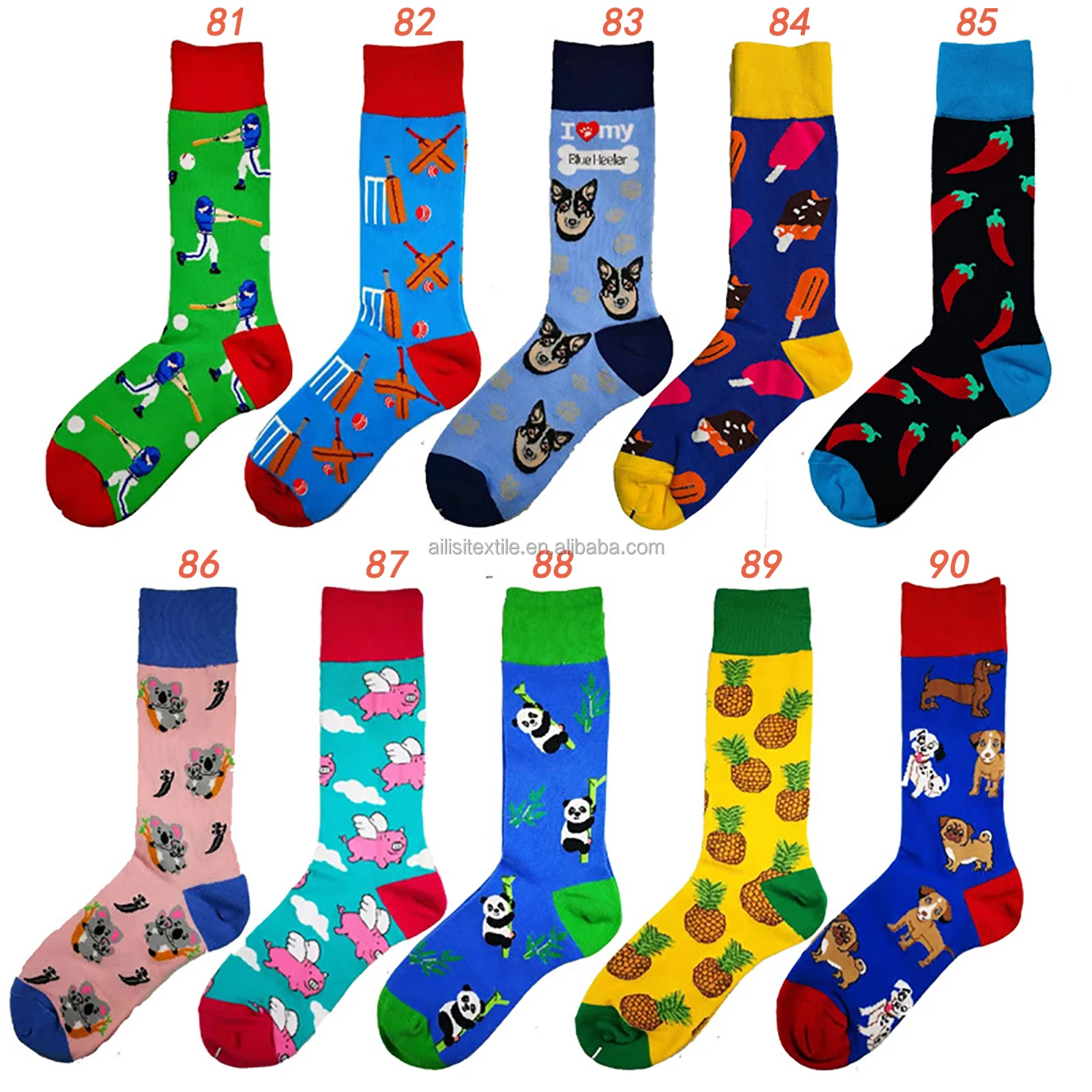 Happy Sock Wholesale Custom Colorful Jacquard Socks Fashion Design Man