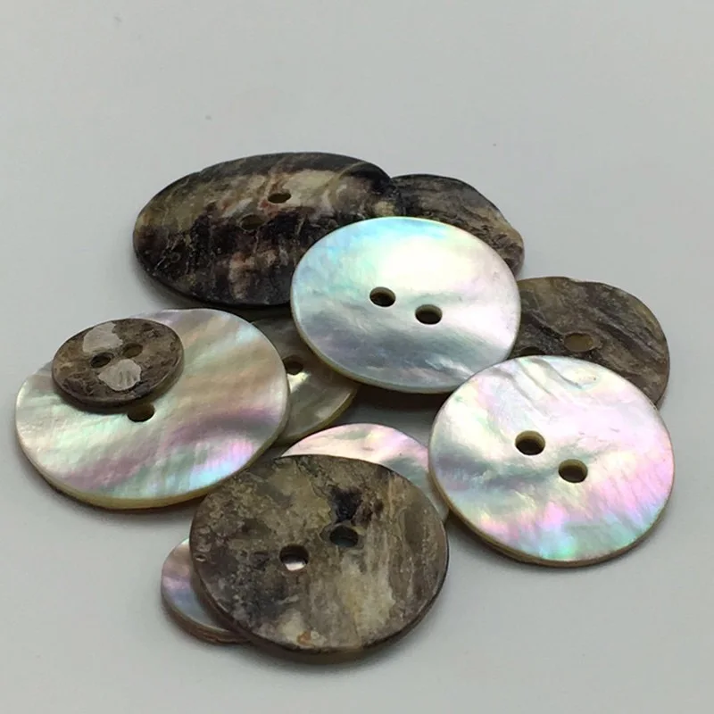 Custom Logo Color Shell Button Round 2 Holes 14L 16L 18L 20L 24L 28L 32L Japanese Akoya Agoya Shell Buttons for Clothes