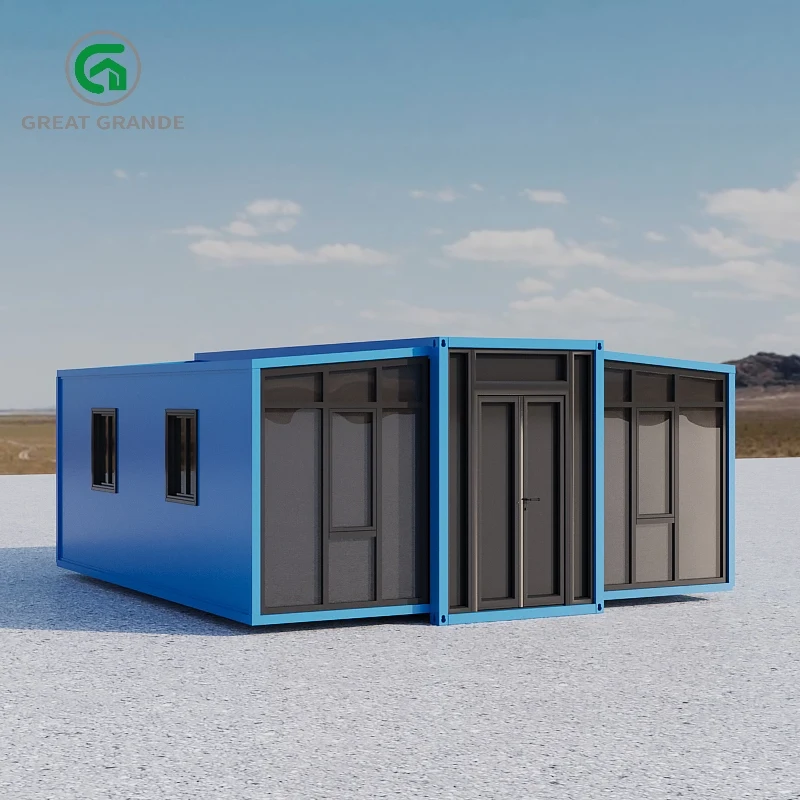 Construire Rapidă Casă Modulară Prefabricată din Container cu 20 Ft Extensibilă cu Geam Prefabricată pentru Locuit Cu 2 Camere de Dormit