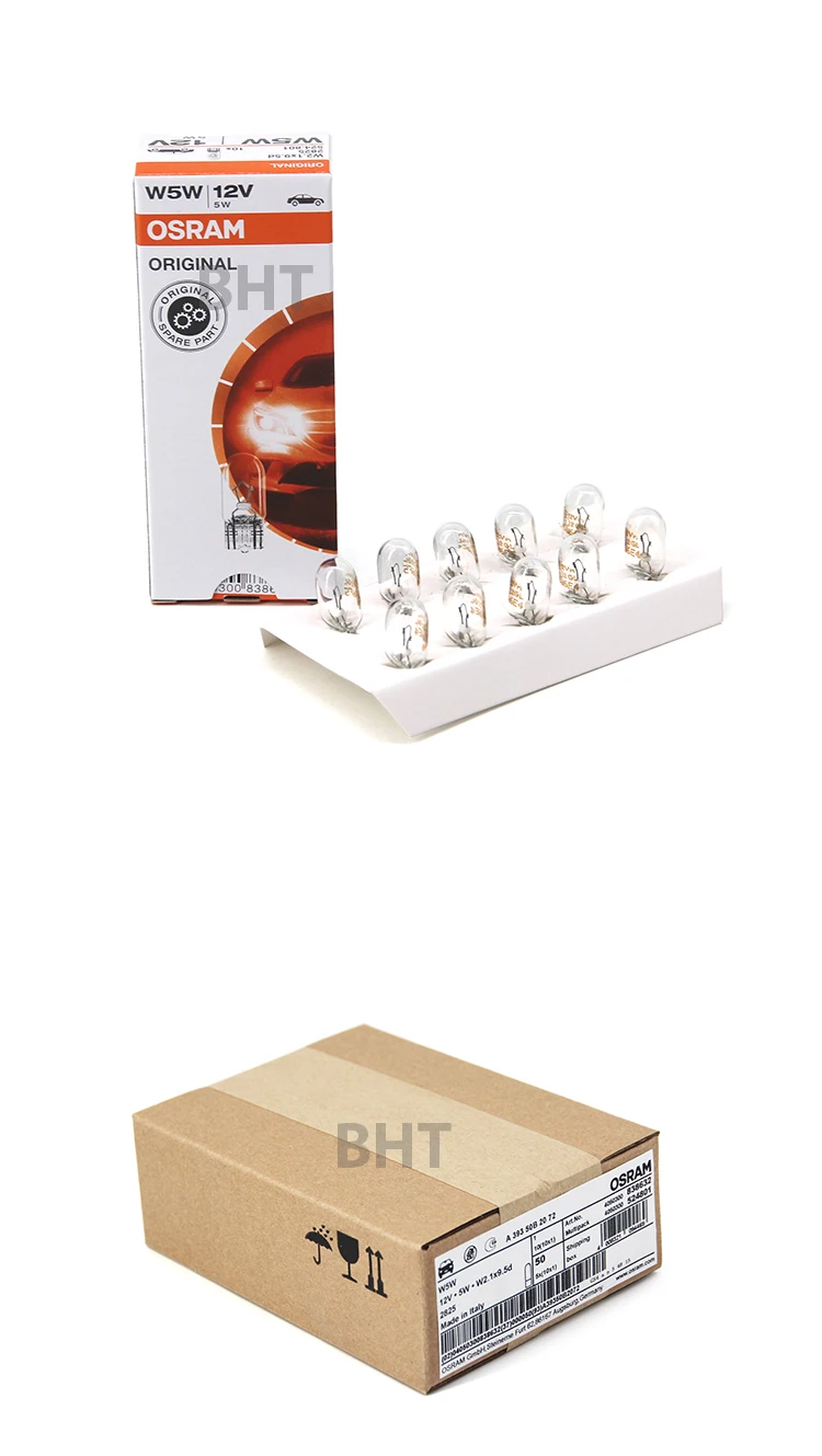 Osram 2825 T10 12v W5w E1 Singal Bulb - Buy Halogen Lamp,T10,2825 5w ...