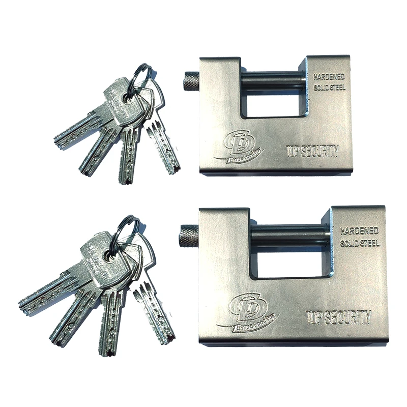 Guard Against Theft Steel Rectangular Padlock with Brass Cylinder Chrome Vanadium Surface