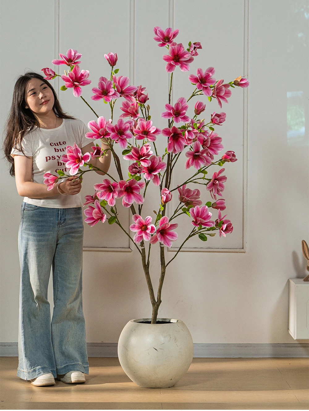 product plastic artificial magnolia tree shaped plant eco friendly high quality landscaper outdoor wedding stage flower decoration-10