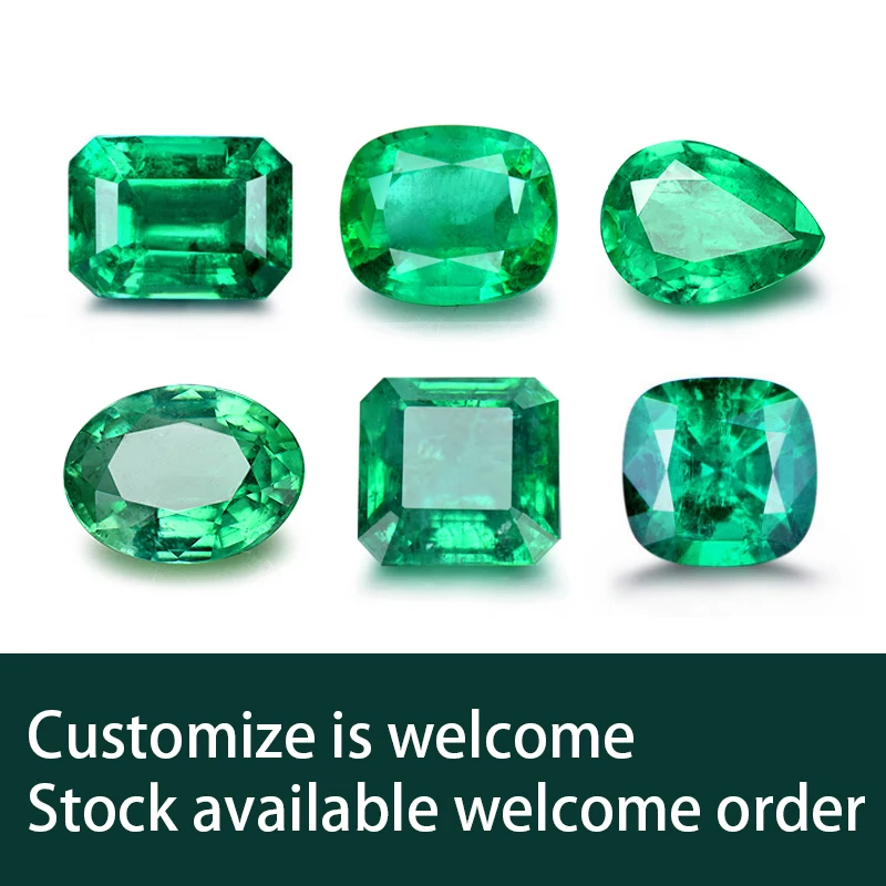 Colombia Lab Grown Emerald Synthetic Emerald Stone Hydrothermal Lab Created Emerald Pear Cut