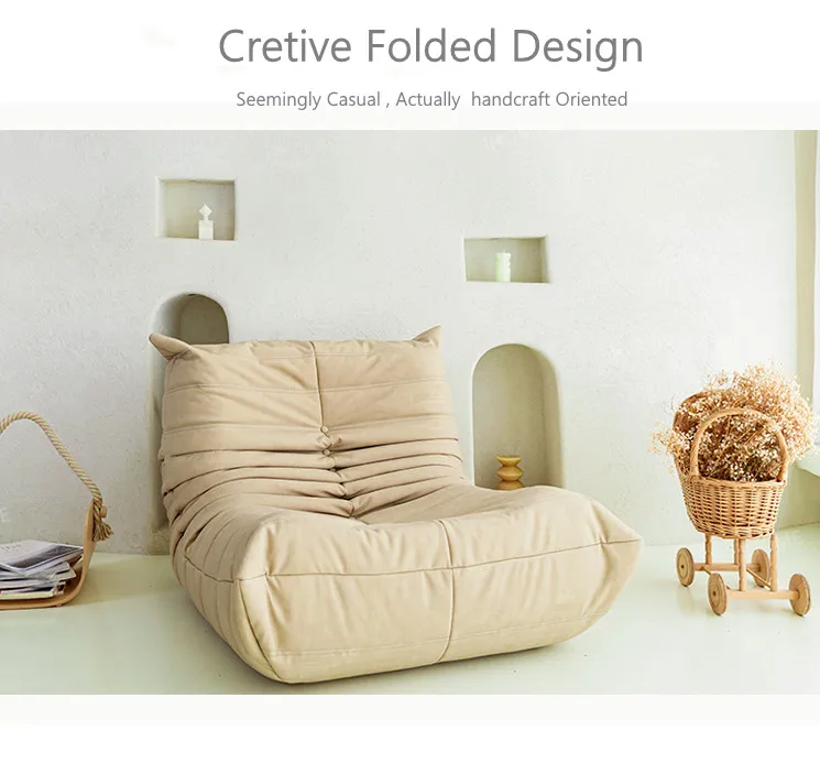 Italian Togo Sofa Set Design Suede Fabric Customize Real Leather Designer Lazy Togo Sofa Chair